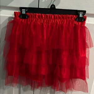 Spirit Halloween Vibrant Red Tiered Mini Skirt